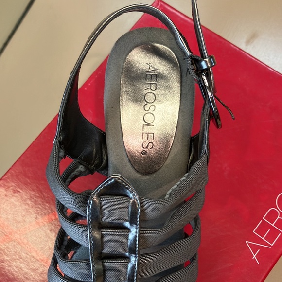 Aerosols gray fabric sling back sandals - Picture 5 of 10